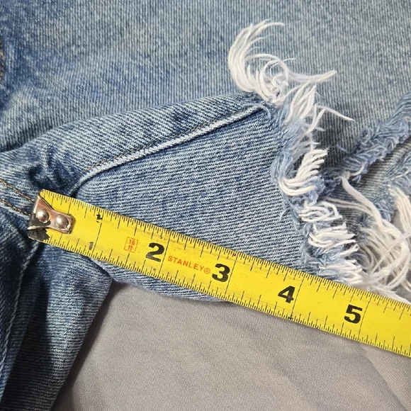 Agolde Sz 27 Classic Light Blue Women's Frayed Jean Shorts - Picture 6 of 7